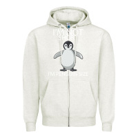 Oatmeal Heather I'm Not Short I'm Penguin Size Zipper Hoodie - Bettercallsaul