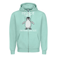 Seafoam I'm Not Short I'm Penguin Size Zipper Hoodie - Bettercallsaul