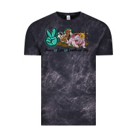 Cloud Black Peace Love Landrace Pig Vintage Tee - LillyAllenDesigns