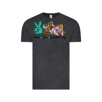Vintage Black Peace Love Landrace Pig Vintage Tee - LillyAllenDesigns