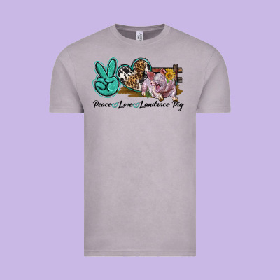Peace Love Landrace Pig Vintage Tee Designed By Lillyallendesigns
