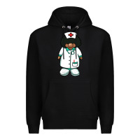 Black african nurse gnome afro hair Premium Hoodie - BarkalooDesign