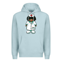 Blue Mist african nurse gnome afro hair Premium Hoodie - BarkalooDesign