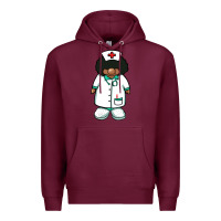 Burgundy african nurse gnome afro hair Premium Hoodie - BarkalooDesign
