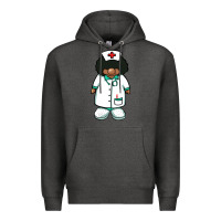 Charcoal Heather african nurse gnome afro hair Premium Hoodie - BarkalooDesign