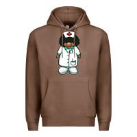 Chestnut african nurse gnome afro hair Premium Hoodie - BarkalooDesign
