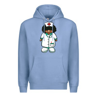 Colony Blue african nurse gnome afro hair Premium Hoodie - BarkalooDesign