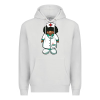 Dove Grey african nurse gnome afro hair Premium Hoodie - BarkalooDesign