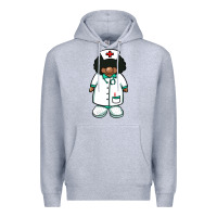 Heather Grey african nurse gnome afro hair Premium Hoodie - BarkalooDesign