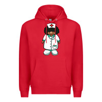 Red african nurse gnome afro hair Premium Hoodie - BarkalooDesign