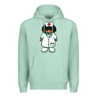 Seafoam african nurse gnome afro hair Premium Hoodie - BarkalooDesign
