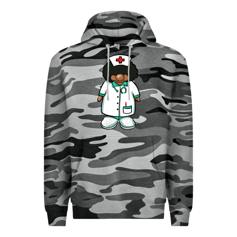 African Nurse Gnome Afro Hair Premium Hoodie by BarkalooDesign | Teevron