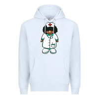 White african nurse gnome afro hair Premium Hoodie - BarkalooDesign