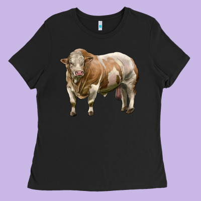 Simmental Bull Ladies Tee Designed By Lillyallendesigns