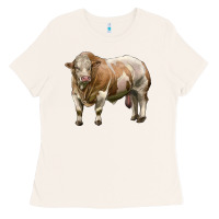 Bone simmental bull Ladies Tee - LillyAllenDesigns