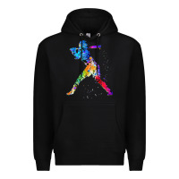Black girl's softball Premium Hoodie - artisFamous
