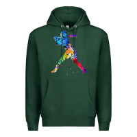 Sports Green girl's softball Premium Hoodie - artisFamous