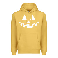 Antique Gold halloween jack o lantern (white) Premium Hoodie - artisFamous