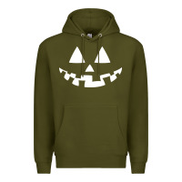 Halloween Jack O Lantern (white) Premium Hoodie | Teevron
