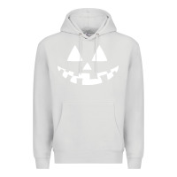 Dove Grey halloween jack o lantern (white) Premium Hoodie - artisFamous