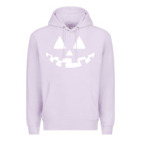 Lilac halloween jack o lantern (white) Premium Hoodie - artisFamous