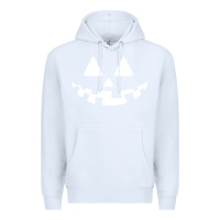 White halloween jack o lantern (white) Premium Hoodie - artisFamous