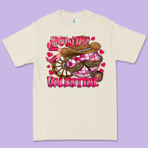 Howdy Valentine Premium Tee Designed By Cowhidedigitalart