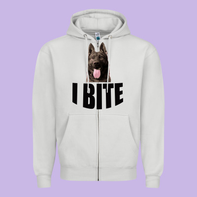 I Bite Zipper Hoodie Designed By Bettercallsaul