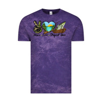 Cloud Purple Camouflage Peace Love Striped Bass Vintage Tee - LillyAllenDesigns