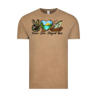 Vintage Coffee Camouflage Peace Love Striped Bass Vintage Tee - LillyAllenDesigns