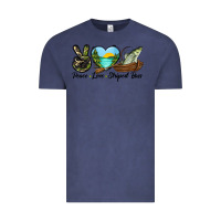 Vintage Denim Camouflage Peace Love Striped Bass Vintage Tee - LillyAllenDesigns