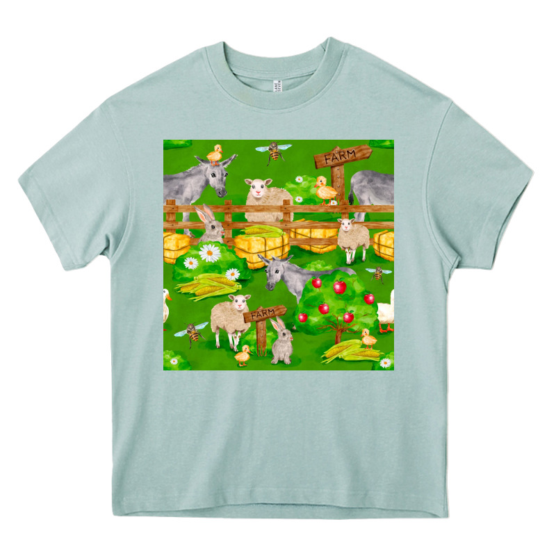 Farm Life Seamless Pattern Heavy Core Tee by FaDigitalArtStudio | Teevron