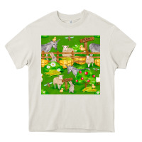 Cream farm life seamless pattern Heavy Core Tee - FaDigitalArtStudio
