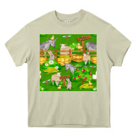 Mossy farm life seamless pattern Heavy Core Tee - FaDigitalArtStudio