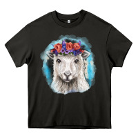 Asphalt Sunflower Sheep With Background Heavy Core Tee - RanaPortraitStore