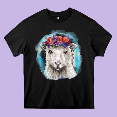 Sunflower Sheep With Background Heavy Core Tee Designed By Ranaportraitstore