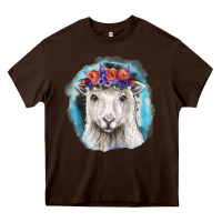 Chocolate Brown Sunflower Sheep With Background Heavy Core Tee - RanaPortraitStore