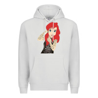 Dove Grey ariel tatoo Premium Hoodie - artisFamous