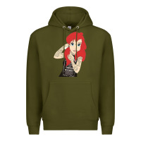 Army Green ariel tatoo Premium Hoodie - artisFamous