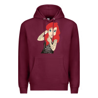 Burgundy ariel tatoo Premium Hoodie - artisFamous