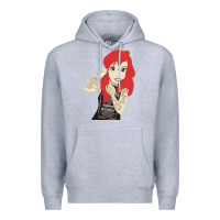 Heather Grey ariel tatoo Premium Hoodie - artisFamous