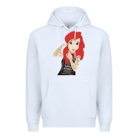 White ariel tatoo Premium Hoodie - artisFamous