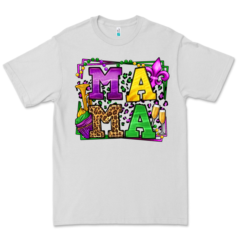 Mardi Gras Leopard Frame Mama Mother's Day Premium Tee by LillyAllenDesigns | Teevron