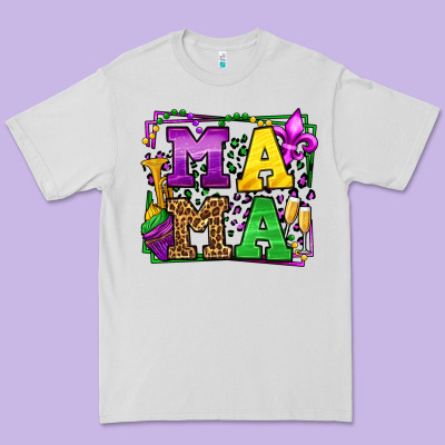 Mardi Gras Leopard Frame Mama Mother's Day Premium Tee Designed By Lillyallendesigns