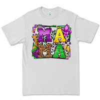 Dove Grey Mardi Gras leopard frame mama Mother's Day Premium Tee - LillyAllenDesigns