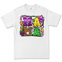 White Mardi Gras leopard frame mama Mother's Day Premium Tee - LillyAllenDesigns