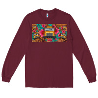 Burgundy school bus leopard gemstone license plate Long Sleeve Tee - Artiststas