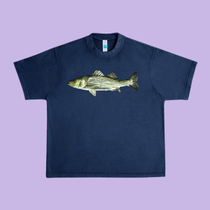 Striped Bass Urban Heavy Tee Designed By Lillyallendesigns