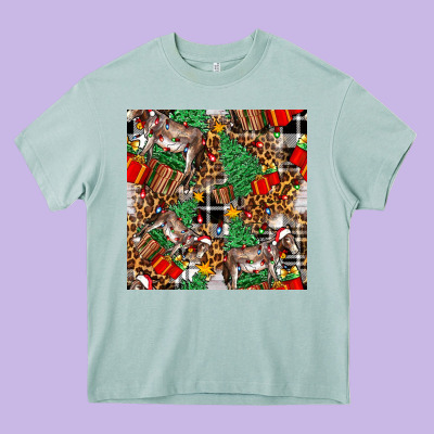 Christmas Donkey Heavy Core Tee Designed By Fadigitalartstudio