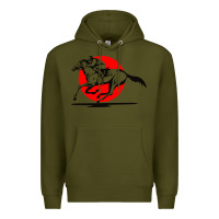 Army Green horse racing Premium Hoodie - artisFamous